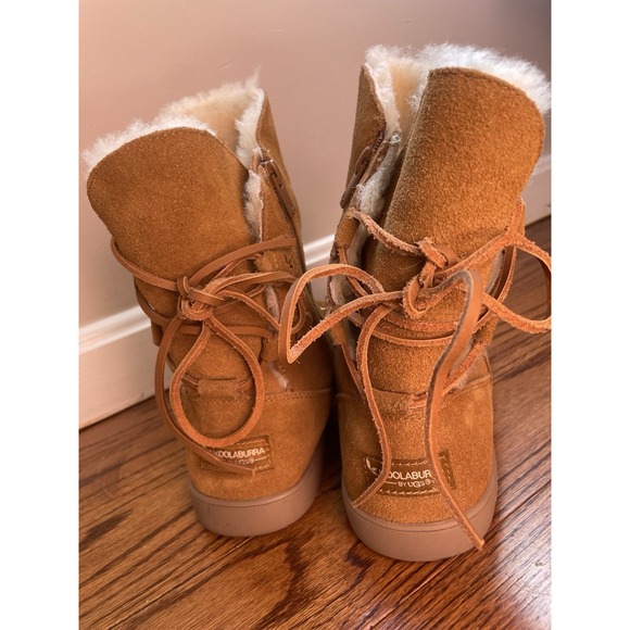 Koolaburra UGG Boots Women 9 Shazi Short Shearling Winter 1019361 Brown Suede - Picture 1 of 9